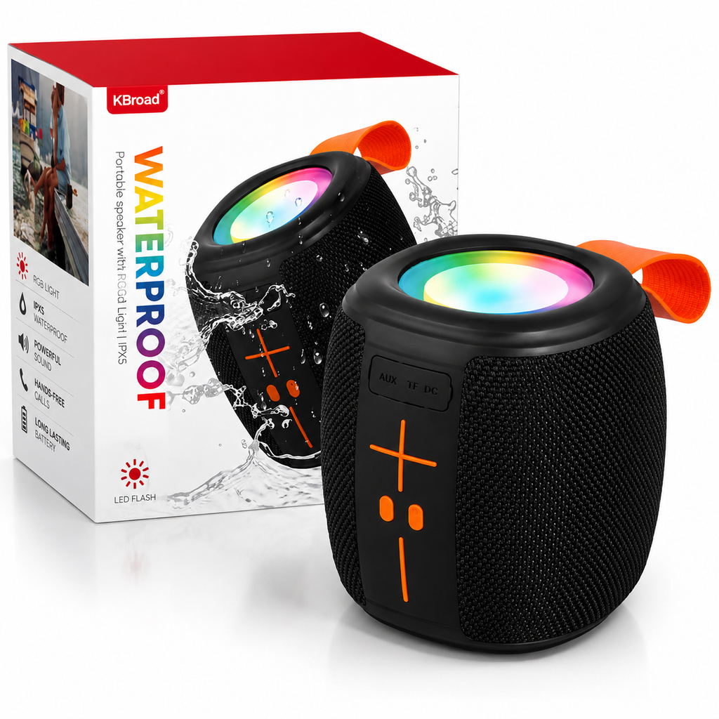 Waterproof Portable Bluetooth Speaker RGB Light | IPX5 Waterproof | Powerful Sound | Hands-Free Calls